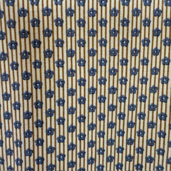 Daniel Cremieux Classics Contrast Cuff Button Front Shirt Blue Cream Brown Large - Picture 3 of 14